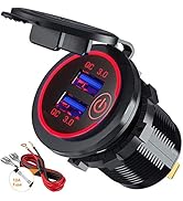 Quick Charge 3.0 Dual USB Car Charger Socket with Touch Switch 12V/24V 36W QC3.0 Dual USB Fast Ch...