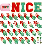 Jongdari Iron On Letters Chenille Letter Patches for Clothing, 2.2'' Varsity Self Adhesive Letter...