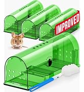 Motel Mouse Humane Mouse Traps No Kill Live Catch and Release 4 Pack - Reusable, Easy to Use & Cl...