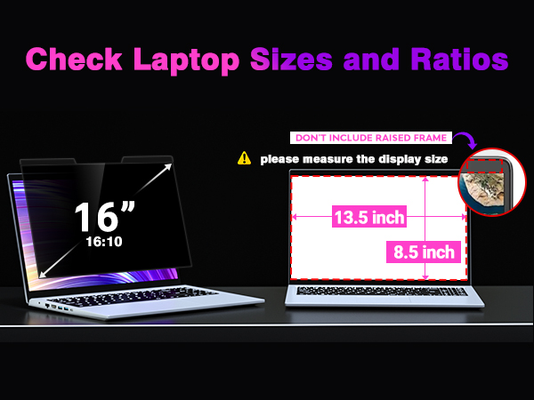 16 inch privacy screen size