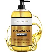 Cellulite Massage Oil with Collagen & Stem Cells- 100% Natural Cellulite Treatment, Assists with ...