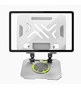 Briteroh Ultra-Stable 360° Rotatable Metal Tablet Stand, Adjustable Folding Desktop Stand for iPa...
