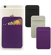 Fulgamo 3Pack Cell Phone Card Holder Stick On, Phone Wallet Double Pocket for Back of Phone Case,...