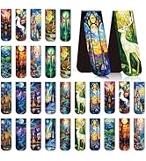 Fantasy Stained Glass Magnetic Bookmarks - Wxiben 30 Pcs Dark Romance Bookmarks Magnets for Reade...