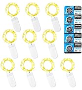 Etinga 10 Pack Fairy Lights Battery Operated String Lights, 10 LED on 3.3ft Silvery Copper Wire,f...