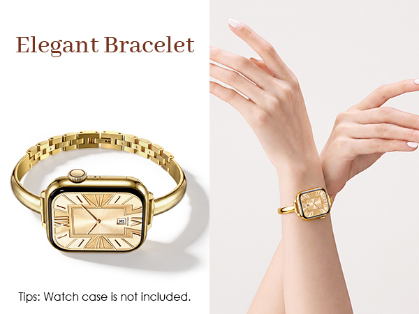 Slim gold bracelet apple watch band for women