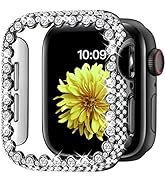 Bling Bumper Case Compatible with Apple Watch Series 6/5/4/SE 3/SE 2/SE 44mm, Diamond Protective ...