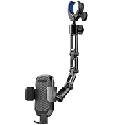 Quyee Phone Holder Car, Rear View Mirror Phone Holder - Aluminum Alloy Mount Multi-Angle Adjustme...