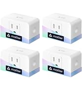 meross Matter Smart Plug, Energy Monitoring Smart Outlet, Wi-Fi Plug Work with Alexa, Apple HomeK...