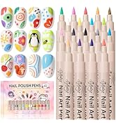 GELLAKTIK 18 Colors Nail Art Pens Set, 3D Nail Polish Pens Quick-Drying Acrylic Paint Markers, Do...