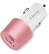 Dual USB Car Charger Adapter, Cluvox 20W Fast Charge Compatible for iPhone 13/12/11/14 Pro/MAX/XS...