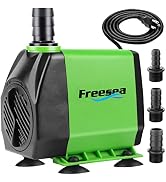 FREESEA Fountain Submersible Water Pump: 800GPH 45W Adjustable Ultra Quiet Aquarium Pump with 3 N...