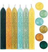 6PCS Sealing Wax Candle, Wax Seal Stick with Wick for Making Wedding Invitation Envelope Thanks C...