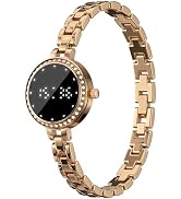 Smart Bracelet Smart Gold Watches for Women Elegant Round Jewelry Fitness Tracker with Heart Rate...