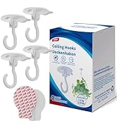 TAILI Adhesive Ceiling Hooks for Hanging Plants, Heavy Duty No-Drill Removable Sticky Wall Hooks ...