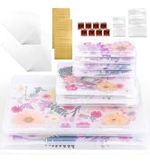 Aboofx 8PCS Dried Flower Storage Set with Blotting Paper,Ziplock Bag and Desiccant,Flower Preserv...