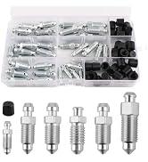 36PCS Brake Bleeder Screw Kit with Dust Cap,Multi-Size SAE & Metric Brake Bleeder Valve Kit Repla...