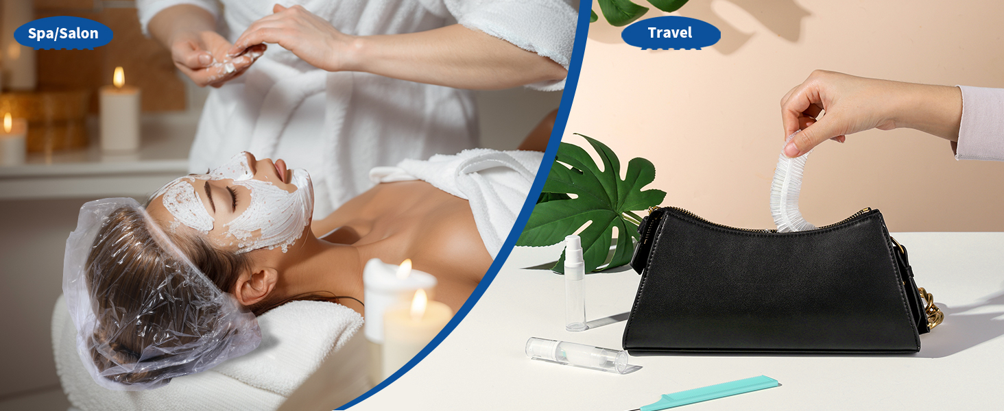 Contracted Plastic Hair Caps for Spa & Travel