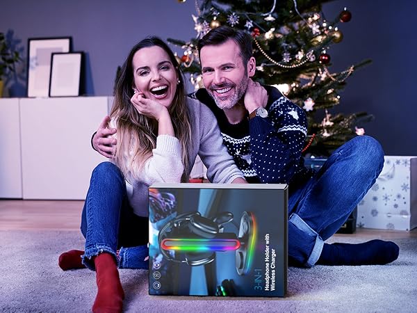RGB Headphone Stand with Wireless Charging