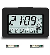 QINYUNE Handy Atomic Alarm Clock - 6'' Battery Operated Digital Clock with Seconds, Self-Setting,...