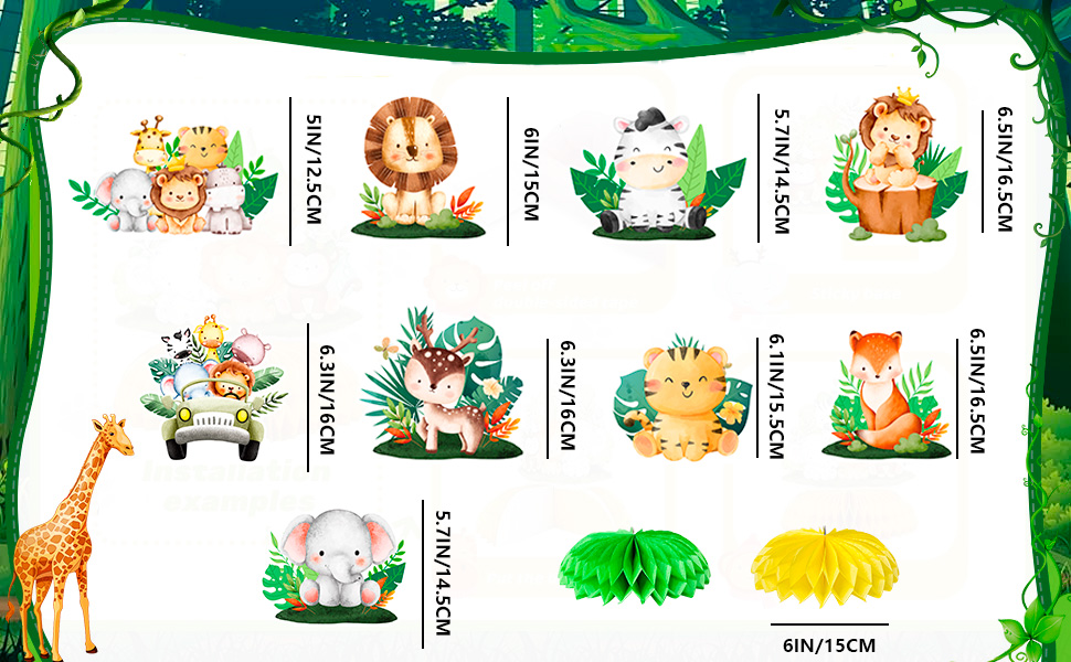 honeycomb table toppers for animal jungle