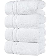 Hammam Linen White Hand Towels 4-Pack -16 x 29 Turkish Cotton Premium Quality Soft and Absorbent ...