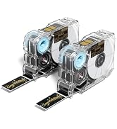 Phomemo A30 P15 Label Maker Tape, Gold on Black Tape, Strong Adhesion Sticker Self-Adhesive Stand...