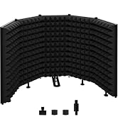 Temgcuam Microphone Isolation Shield – Foldable & Adjustable Soundproof Panel for Recording, Podc...