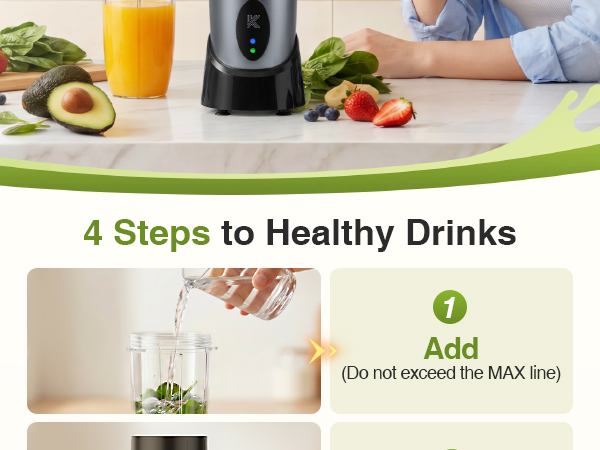 portable personal smoothie maker with 900w motor, make smoothies easily