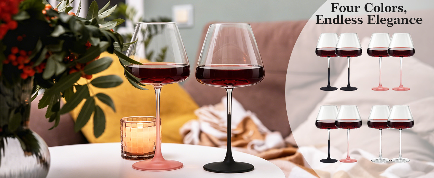 Colored Wine Glasses Set of 2