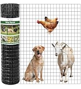 FRUITEAM Black PVC Coated Welded Wire Fence,2x3 Inch 16GA Metal Mesh, 36 Inch x 50 Ft Rustproof G...