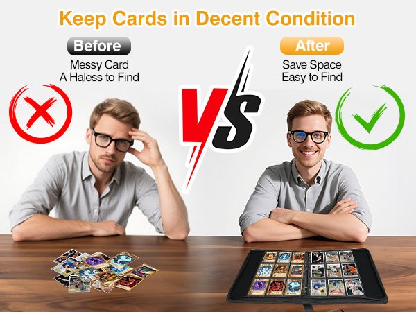 Pockets Black Trading Card Sleeves Binder Sheets, Card Sleeves for 3 Ring Binder, Page Protector