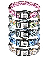 ilFindYou Reflective Dog Collars for Medium Dogs Soft Nylon Camo Rose Red Sized M