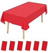 6 Pack Premium Disposable Plastic Tablecloth 54" x 108" Party Table Cloths Disposable for 6 to 8 ...