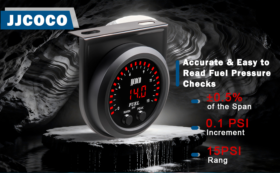 JJCOCO 15PSI Fuel Pressure Gauge Kit