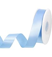 Blue Ribbon, 50 Yards 1 Inch Light Blue Ribbon Baby Blue Satin Ribbon Stocking Stuffers for Gift ...