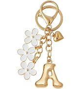 Snycler Bubble Initial Keychain Cute Flower Charms Keyring for Handbag Backpack–Personalized A-Z ...