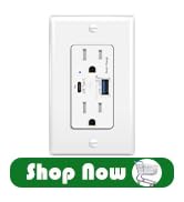 USB C Wall Outlet PD3.0,GreenCycle 1PK GaN 65W Type C Outlet Fast Charging,15 Amp 6.5A USB-C Char...