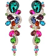 BriLove Women's Bohemian Boho Crystal Wedding Bridal Multiple Teardrop Chandelier Long Dangle Ear...