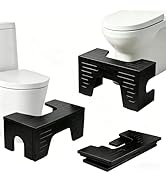 Bambition Bamboo Toilet Squat Stool, 7 and 9 Inch Adjustable Heights, Foldable Squatty Potty for ...