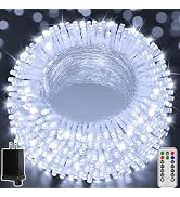 Ollny Christmas Lights Outdoor 800LED 262FT, Cool White Plug in Fairy Light with Remote, 8 Modes ...