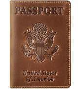 Jack&Chris Leather Passport Holder, Passport Travel Wallet Cover Case for Men Women, Leather Trav...