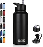 HASLE OUTFITTERS 32 oz Insulated Water Bottle Stainless Steel Double Walled Vacuum Sports Water B...