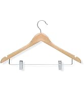 Honey-Can-Do Honey Can Do Wooden Maple Clip Hangers for Suits, 12-Pack HNG-09033 Beige