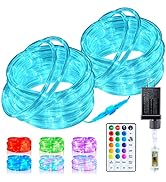Color Changing Rope Lights Outdoor - 66ft 200 LED Outdoor String Lights with Remote, 18 Colors Co...