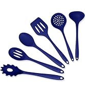Culinary Couture Blue Silicone Kitchen Utensils Set of 6, Non-Stick Heat-Resistant Silicone Kitch...