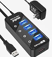 Powered USB Hub, atolla 4-Port USB 3.0 Hub with 4 USB 3.0 Data Ports and 1 USB Smart Charging Por...