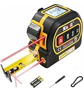 Kzxil 4-in-1 Laser Tape Measure 196Ft/16Ft Laser Measuring Tape | Measuring Tool with Backlit LCD...