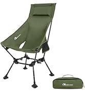 MOON LENCE High Back Folding Camping Chairs, Adjustable Height Beach Chair with Anti-Sinking Feet...