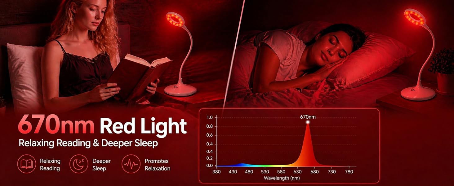 670nm Red light desk lamp a+2